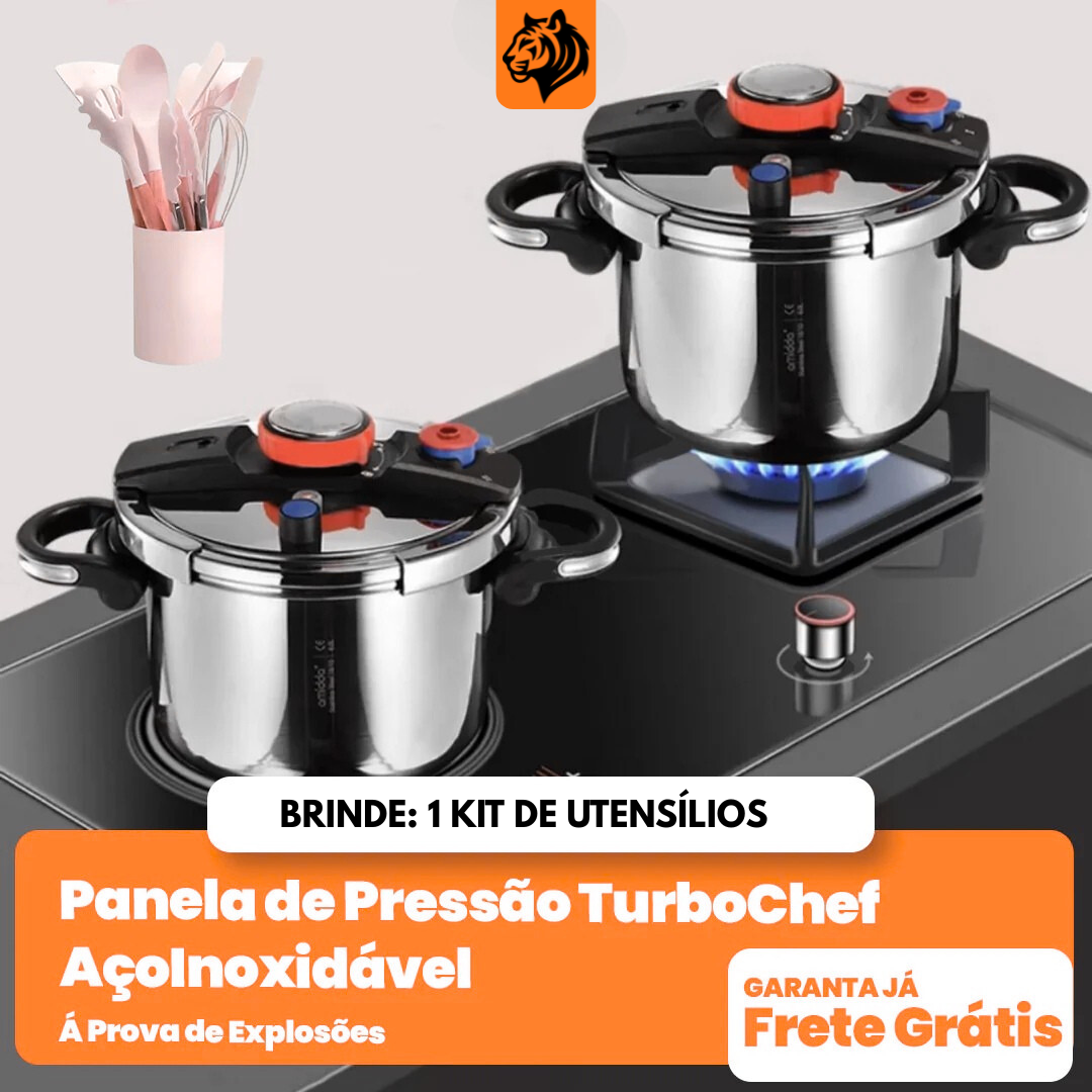 Panela de Pressão Anti-Explosão + BRINDE: Kit Utensílios