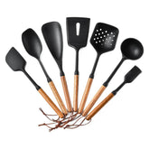 Kit Utensílios de Cozinha em Madeira e Silicone Premium | ÚLTIMAS UNIDADES!