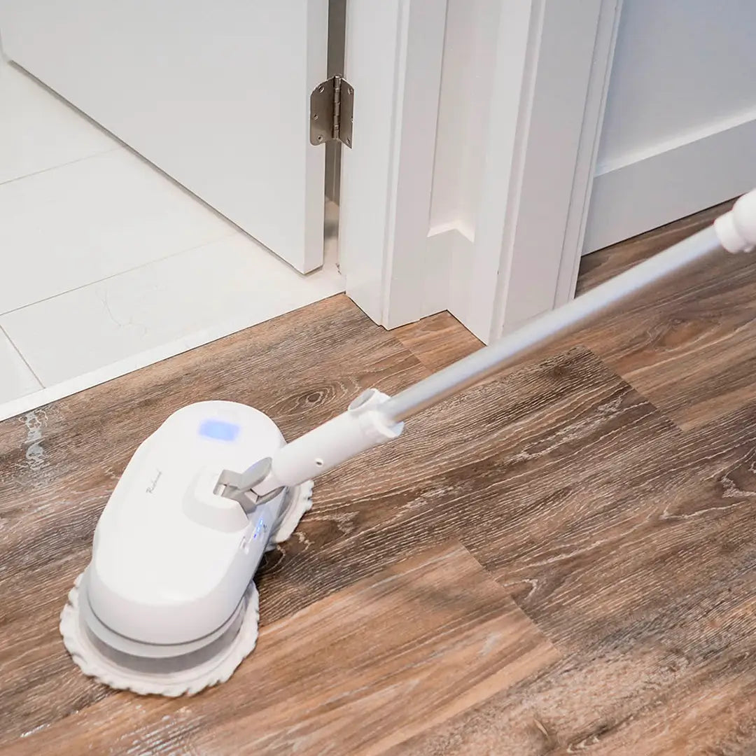 Mop Elétrico + BRINDES: Módulos de Limpeza e Tanque Suporte