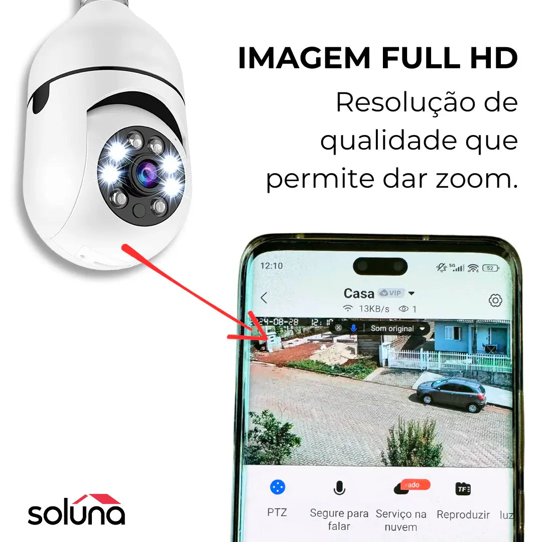 [LEVE 4 PAGUE 1] Câmera de Segurança HD 360° com Visão Noturna + BRINDES: Kit Casa Inteligente