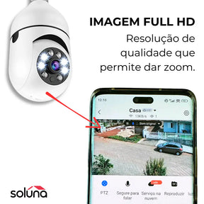 [LEVE 4 PAGUE 1] Câmera de Segurança 360° HD com Visão Noturna + BRINDES: Tranca Elétrica + Refletor LED