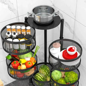 [LEVE 2 PAGUE 1] Fruteira Articulada de Aço Inox Rotativa + BRINDE: Kit de Utensílios de Cozinha