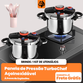 Panela de Pressão Anti-Explosão + BRINDE: Kit Utensílios