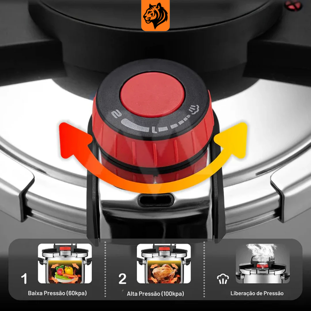 Panela de Pressão Anti-Explosão + BRINDE: Kit Utensílios
