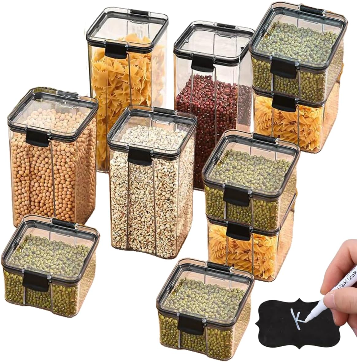 Kit 10 Potes Herméticos C/Trava de Segurança Vedação de Borracha