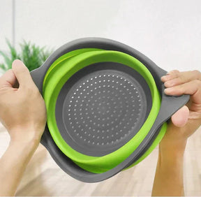 Escorredor Retrátil de Silicone para Lavar Frutas e Vegetais